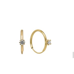 Aretes tipo aro mini con brillo Nova